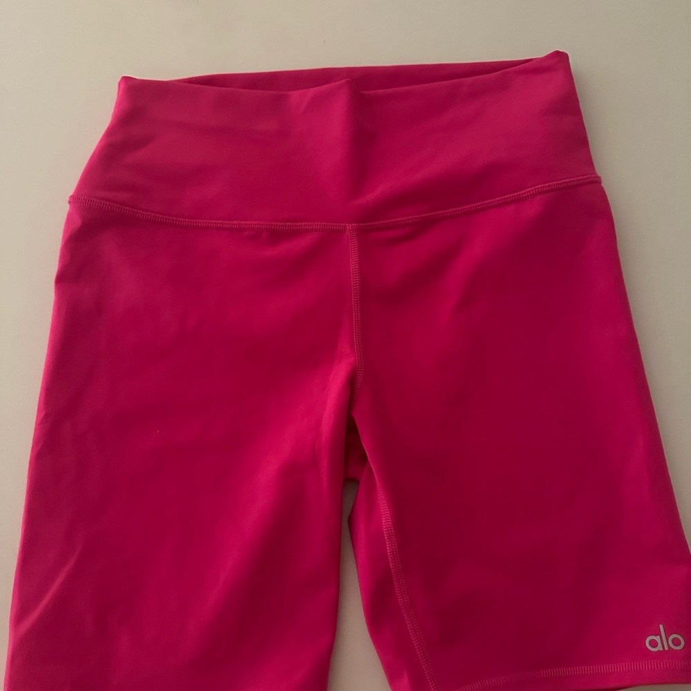 ALO Yoga Women's Pink 5" Airbrush High-Waist Biker Short
